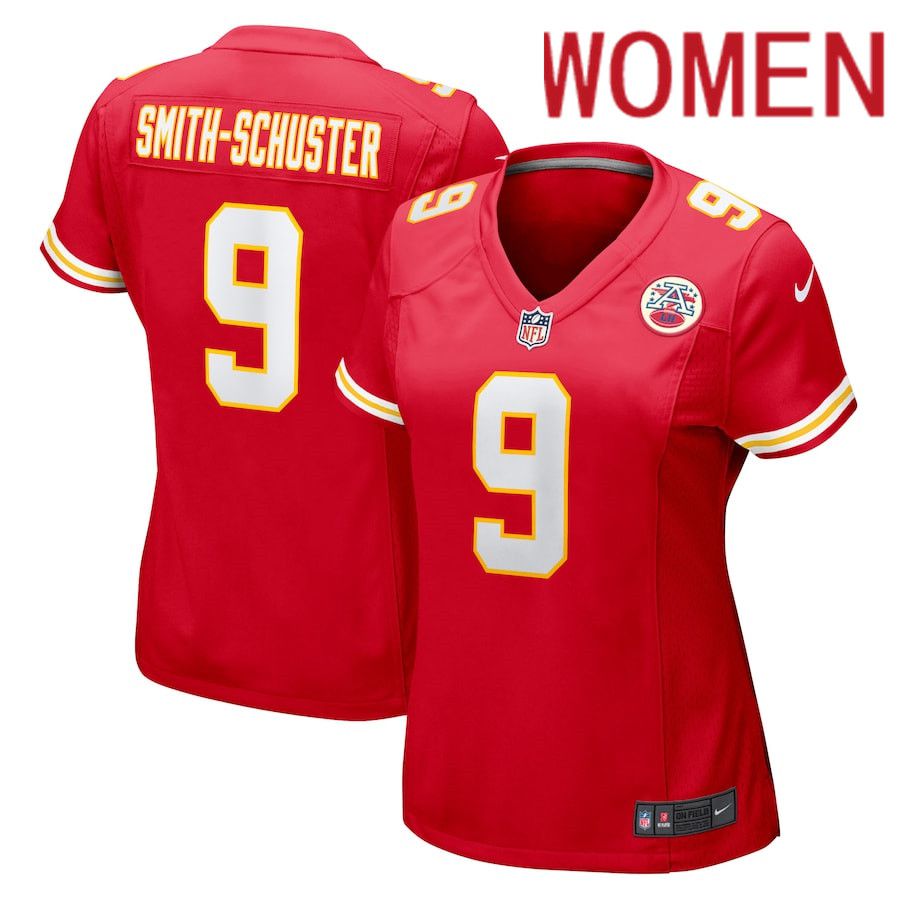 Women Kansas City Chiefs #9 JuJu Smith-Schuster Nike Red Game NFL Jersey